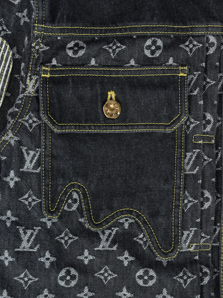 Louis Vuitton / Nigo Monogram Crazy Denim Workwear Jacket Black