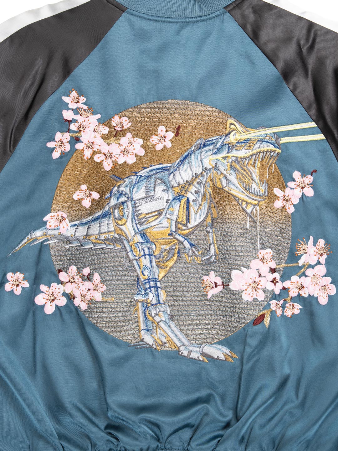 Embroidered Souvenir Bomber Jacket Teal