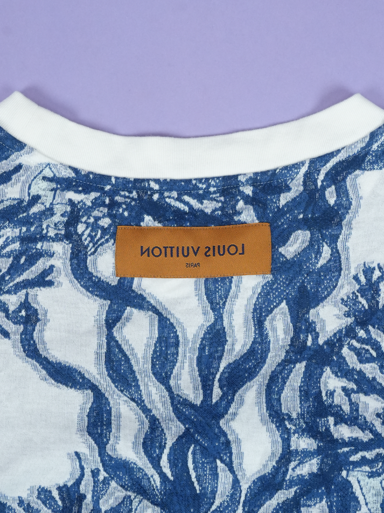 Louis Vuitton Graphic Cotton Short-Sleeved T-Shirt Blue