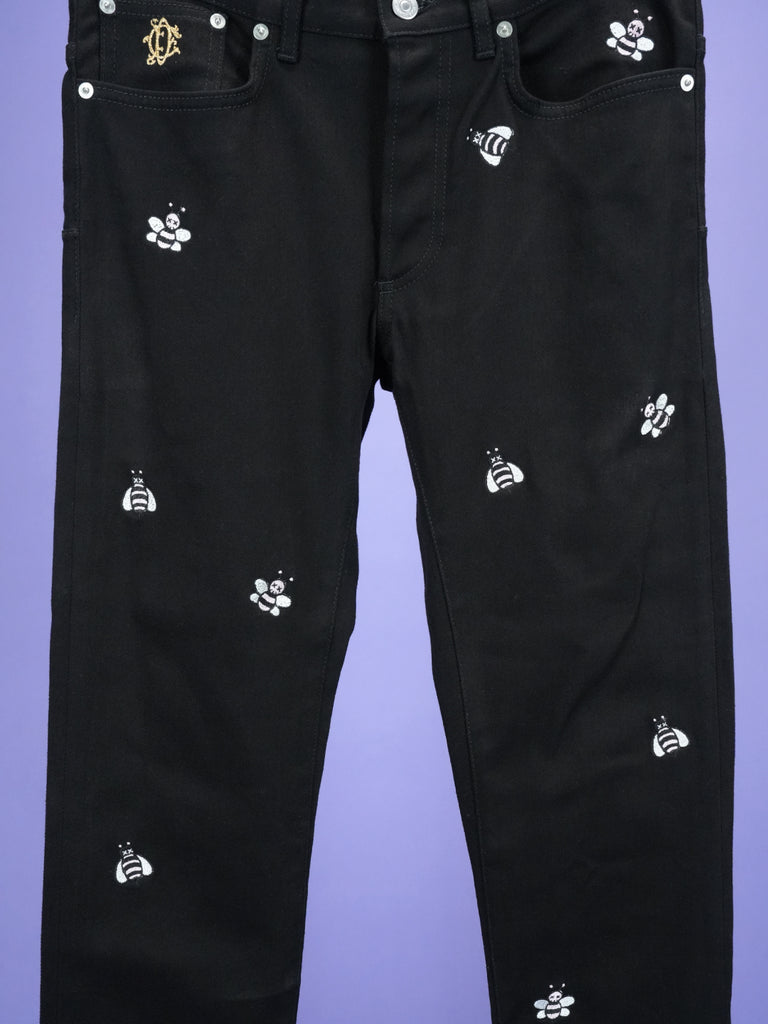 Dior / Kaws Bee Embroidery Jeans Black