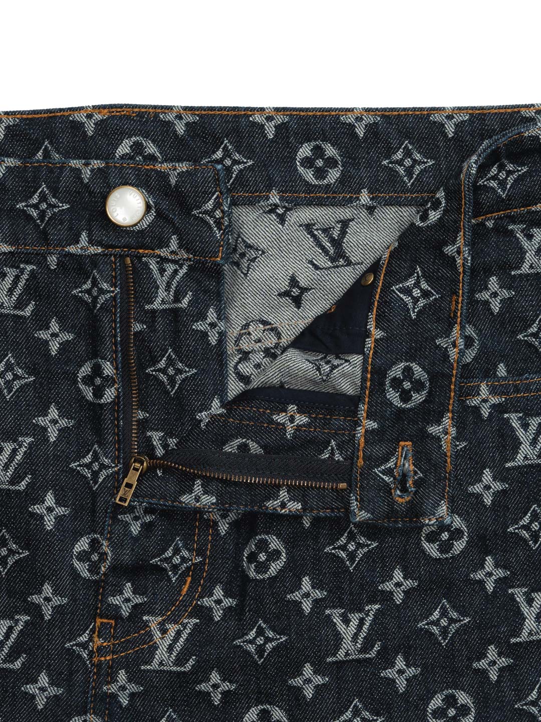 Louis Vuitton	Monogram Jacquard Denim Skate Pants Indigo