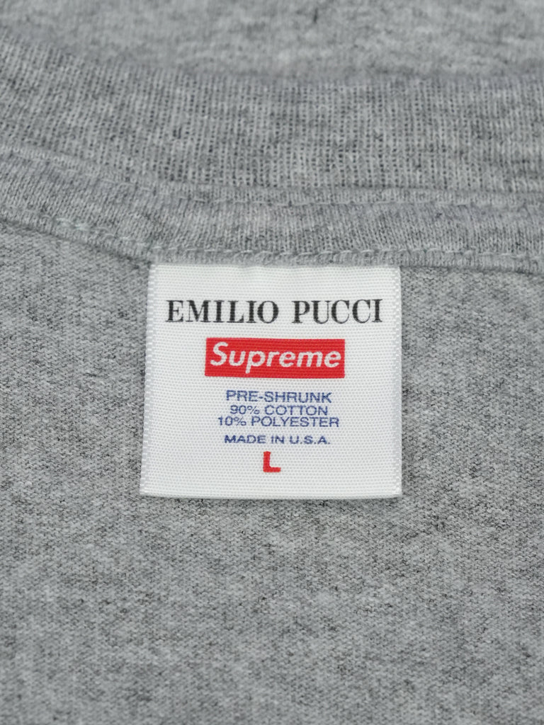 Supreme / Emilio Pucci Box Logo Tee Heather Grey/Black