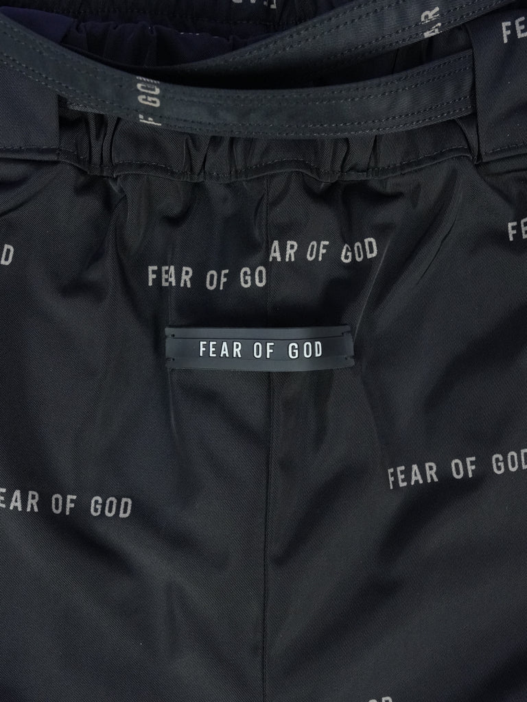 Fear of God All Over Print Baggy Nylon Pants Black