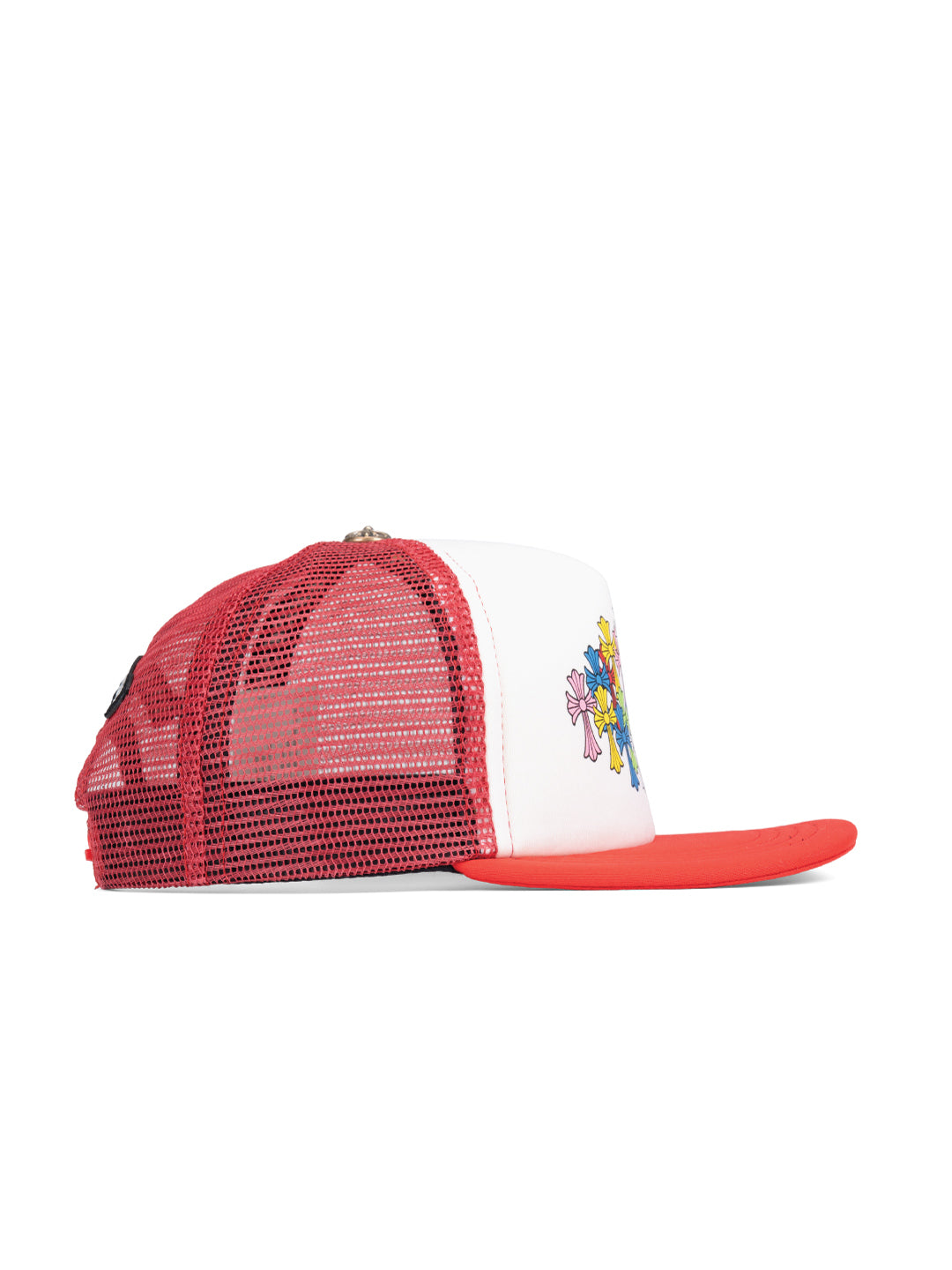 Multi Color Cross Trucker Hat Red/White