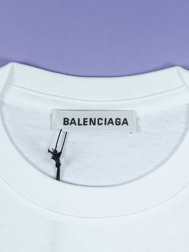 Balenciaga Small Logo Print T-Shirt White