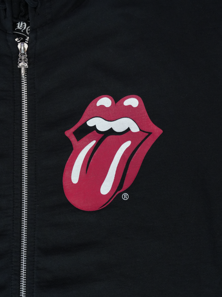 Chrome Hearts Rolling Stones Horseshoe Logo Zip Up Hoodie Black