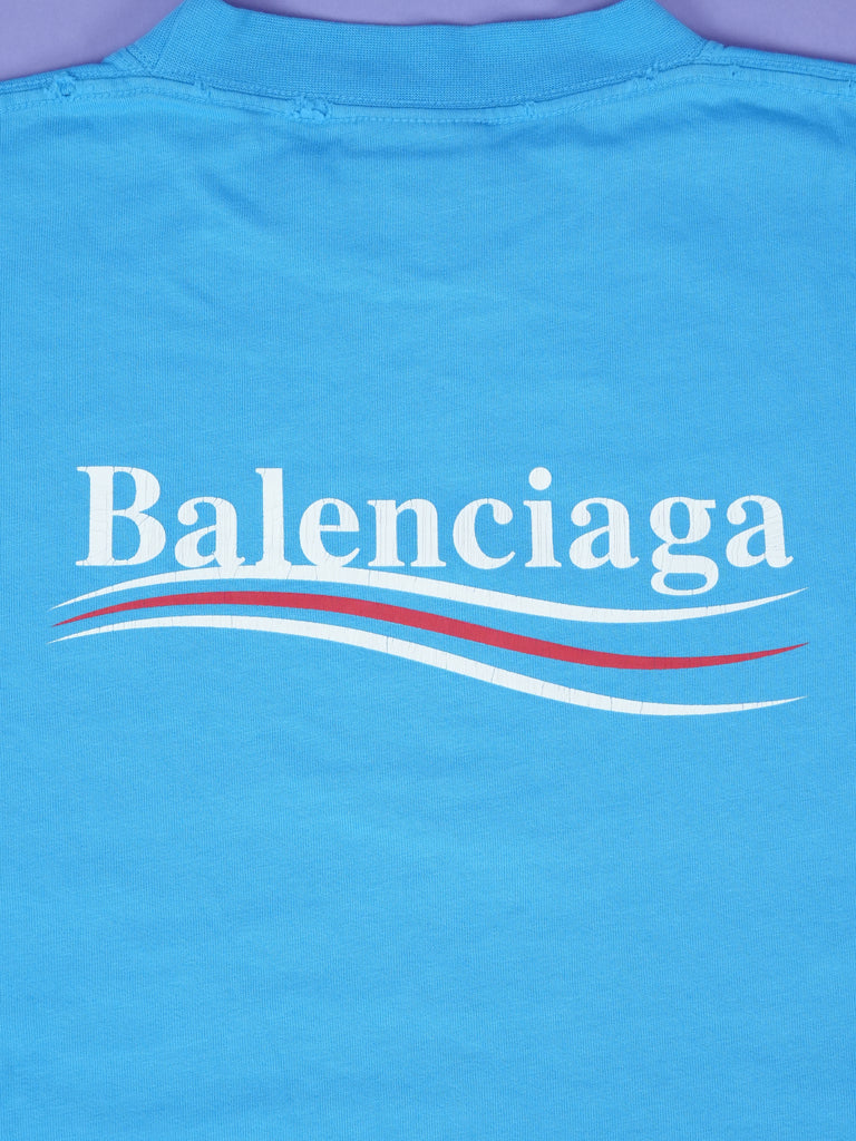 Balenciaga Political Campaign T-Shirt Blue