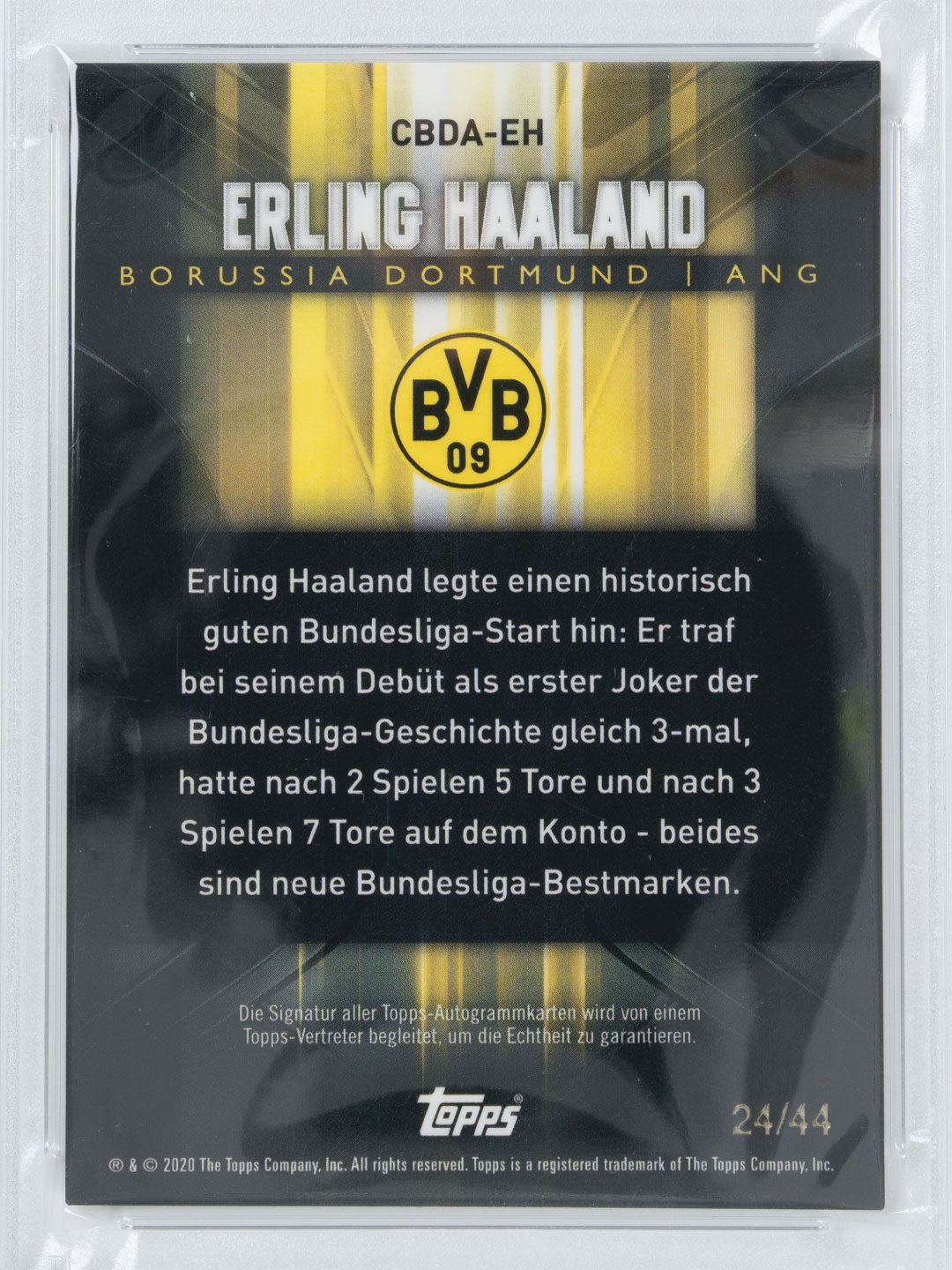 Topps 2019 Topps Chrome UCL	Autographs (Erling Haaland) (/44)