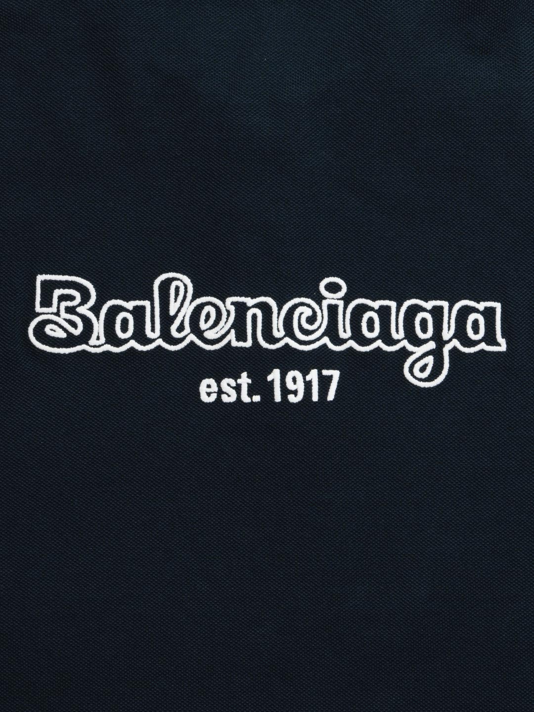 Balenciaga Est. 1917 Logo Print Polo Shirt Navy