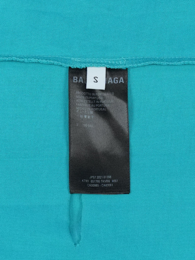 Balenciaga Caps Destroyed Flatground T-Shirt Blue