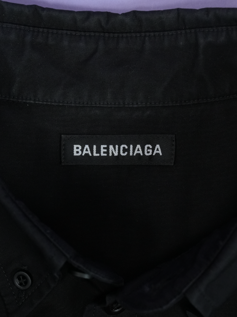 Balenciaga BLNCG News 24/7 Button Shirt Black