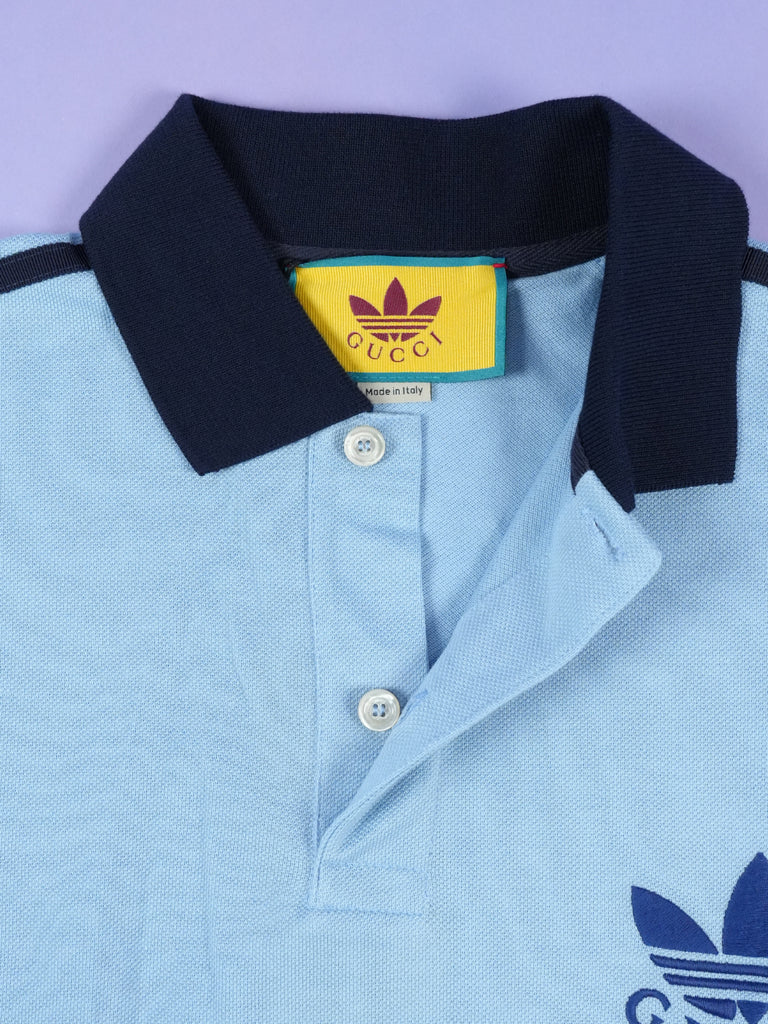 Gucci / Adidas Piquet Polo Shirt Blue