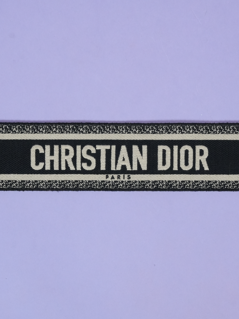 Dior Adjustable Shoulder Embroidery Strap Black