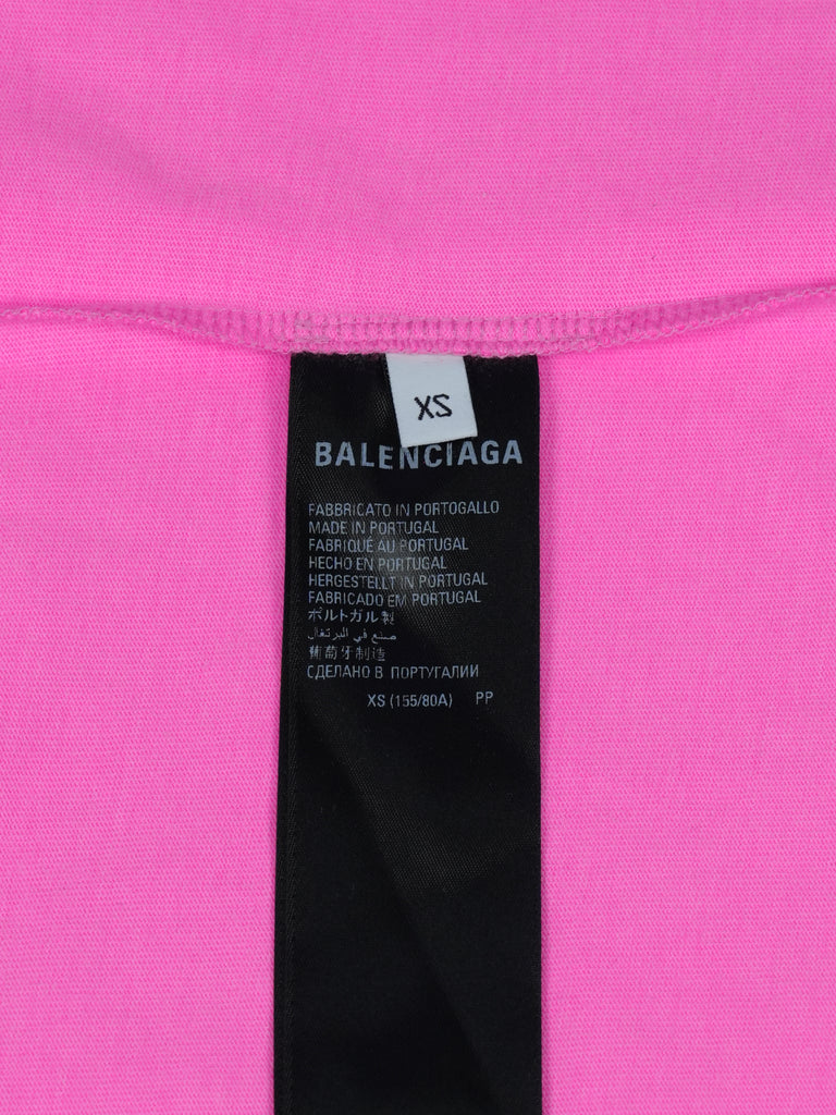 Balenciaga / Adidas Logo Print T-Shirt Neon Pink