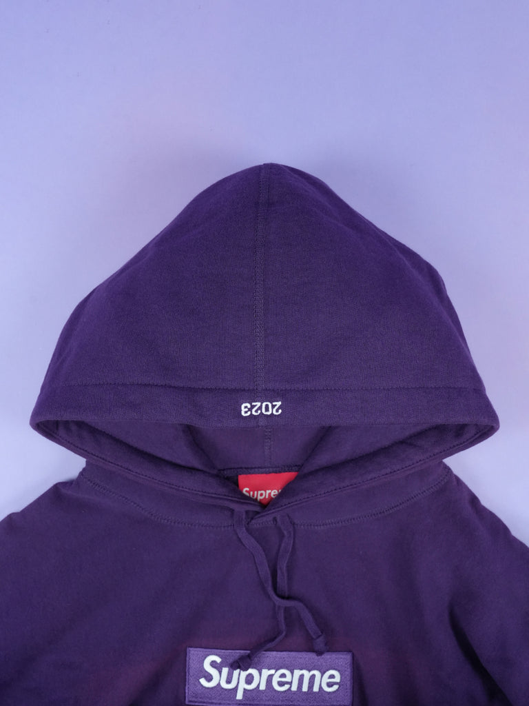 Supreme Box Logo Hooded Sweatshirt (FW23) Dark Purple