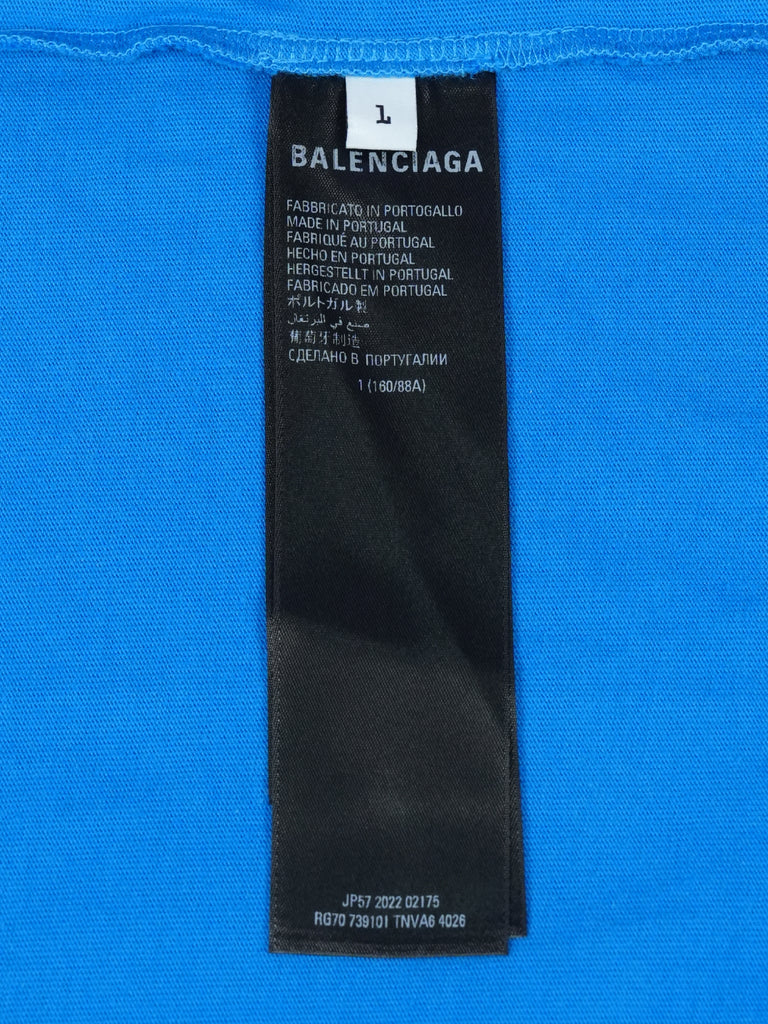 Balenciaga / Adidas Logo Print T-Shirt Blue