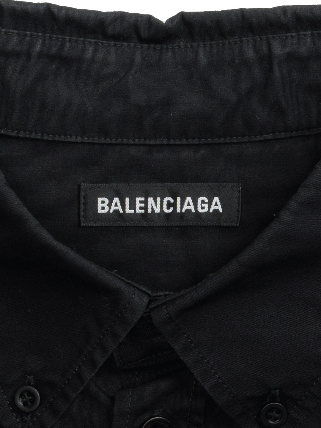 Balenciaga BLNCG News 24/7 Button Shirt Black