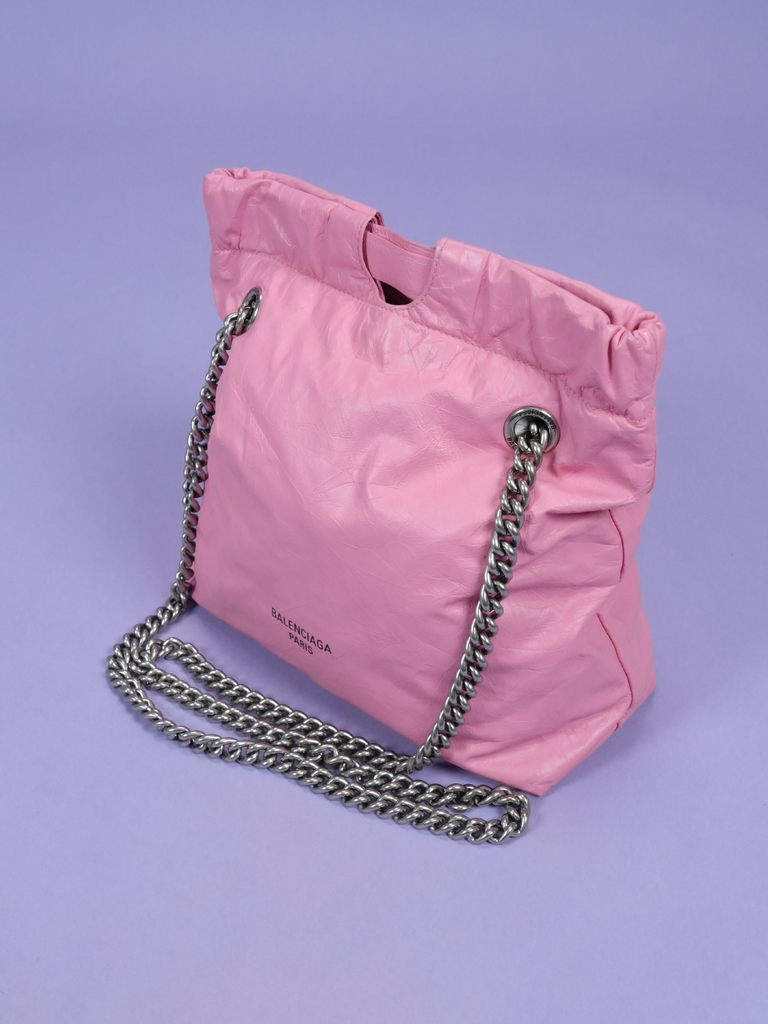 Balenciaga Crush Small Tote Bag Pink