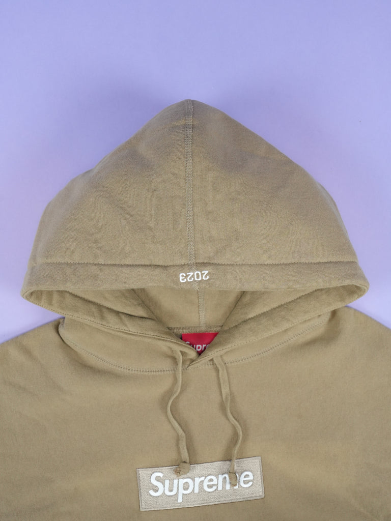 Supreme Box Logo Hooded Sweatshirt (FW23) Dark Sand