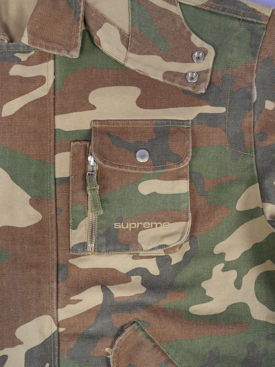Supreme Canvas Clip Jacket Tan Camo – YFIFTEEN