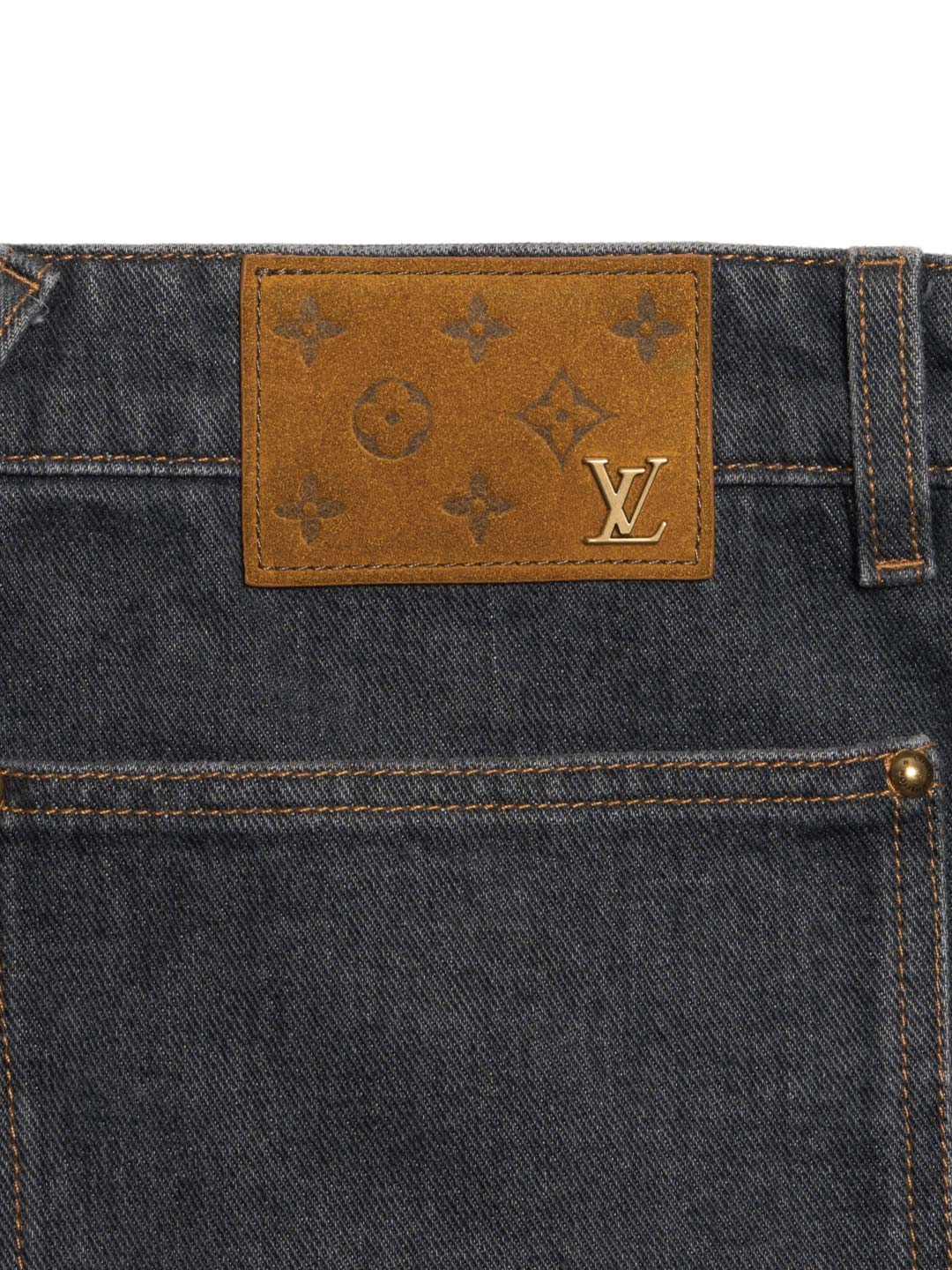 Louis Vuitton Monogram Flower Denim Pants Black