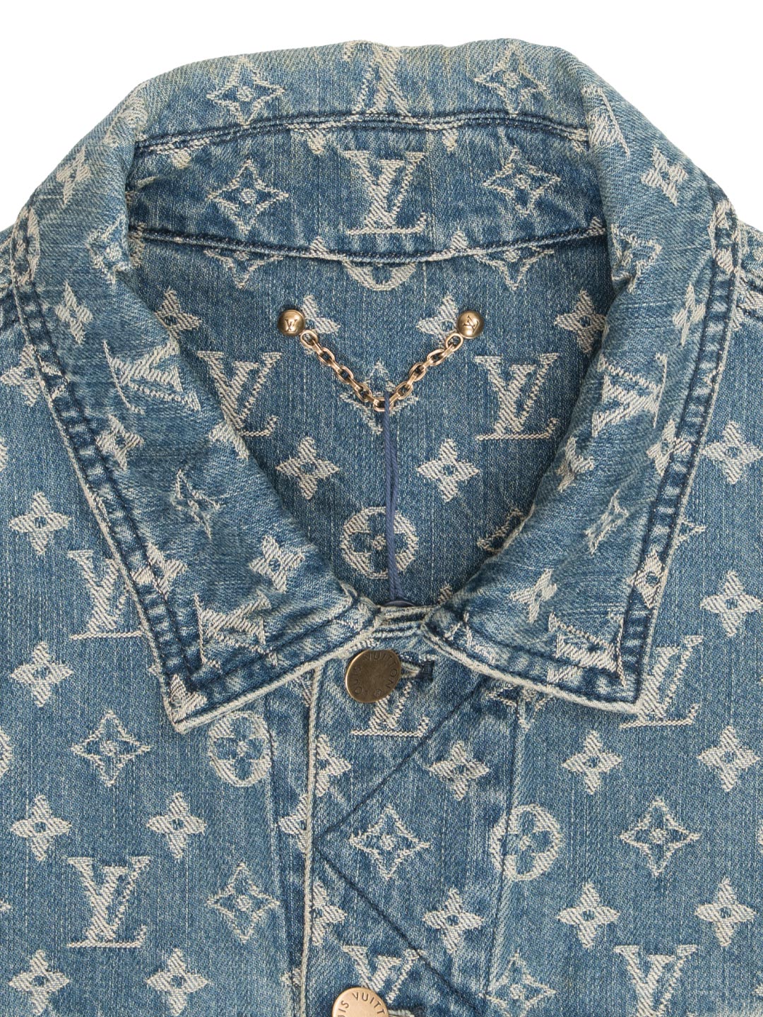 Louis Vuitton / Supreme Jacquard Denim Trucker Jacket Blue