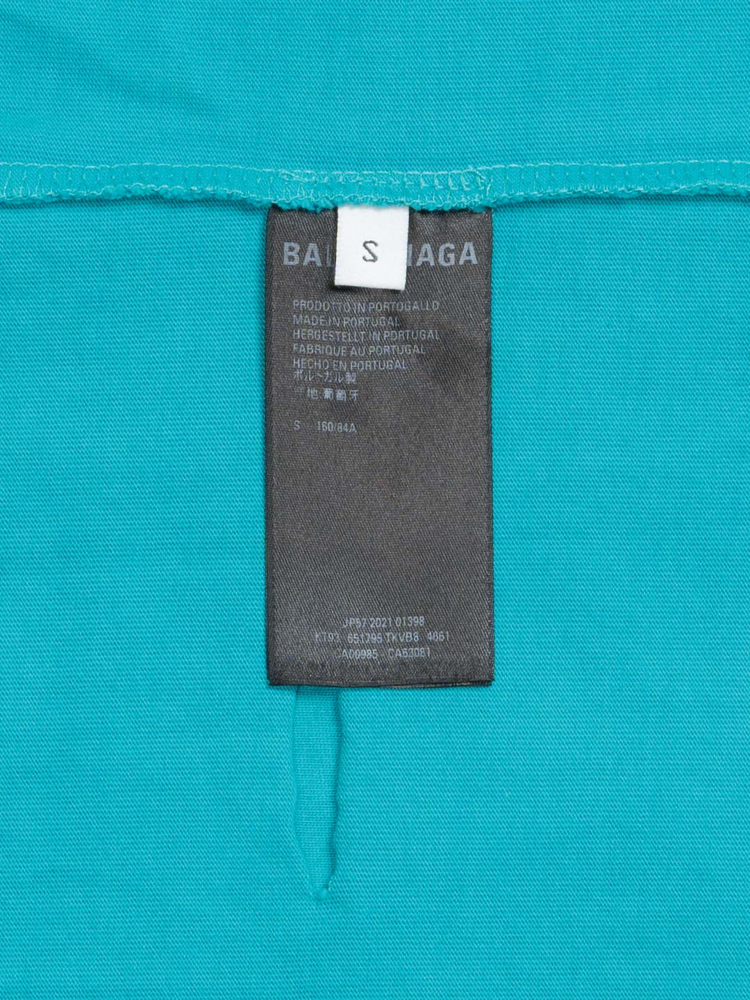 Balenciaga Caps Destroyed Flatground T-Shirt Blue