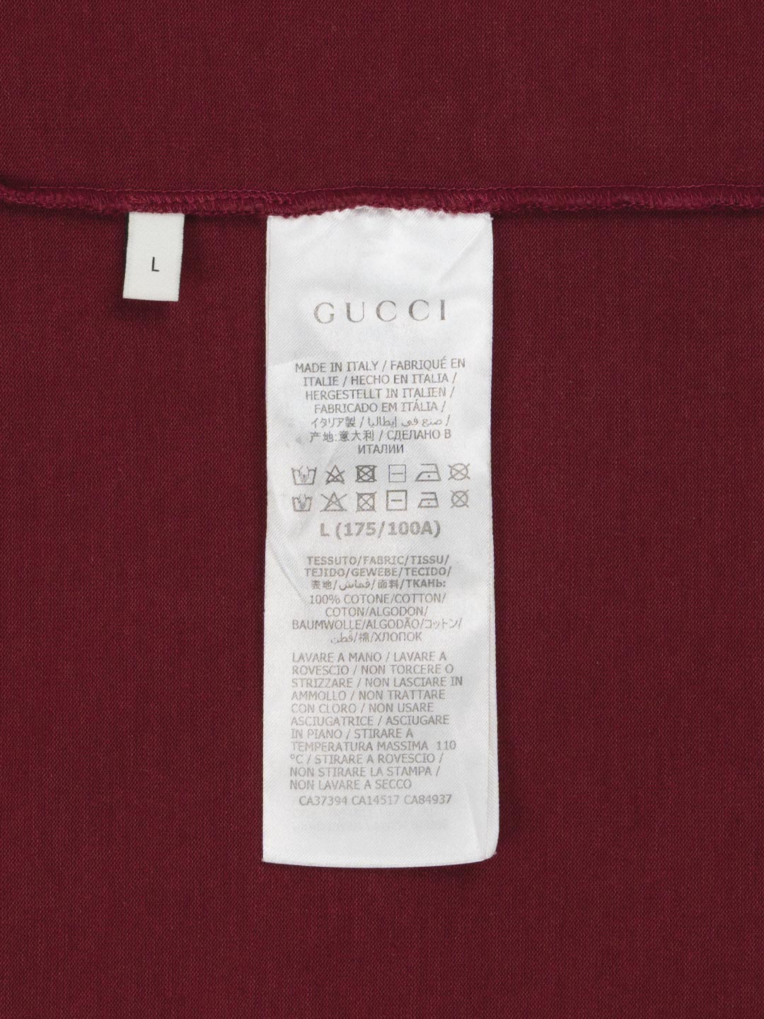 Gucci Original Print T-Shirt 	Burgundy