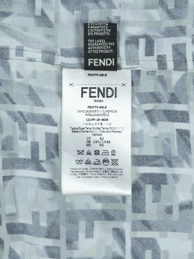 Fendi Camouflage FF Print Shirt Green