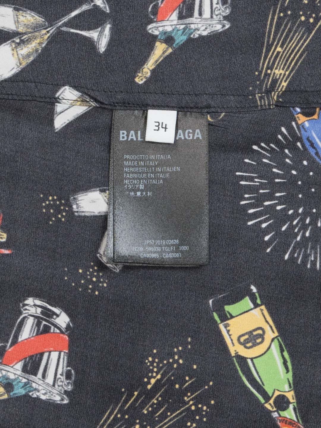 Balenciaga Champagne Printed Shirt Black