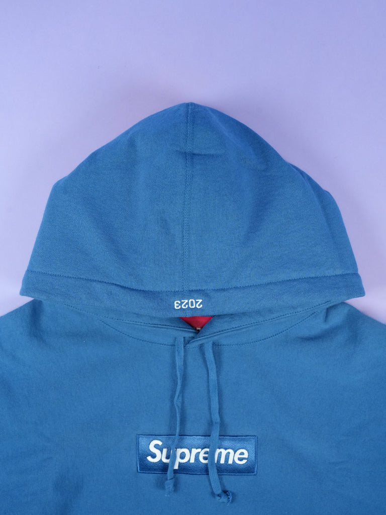 Supreme Box Logo Hooded Sweatshirt (FW23) Blue