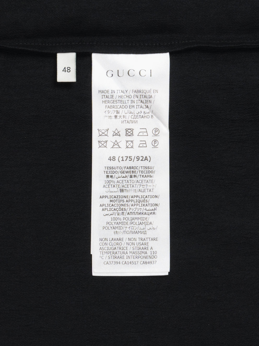 Gucci Acetate Bowling Shirt Black