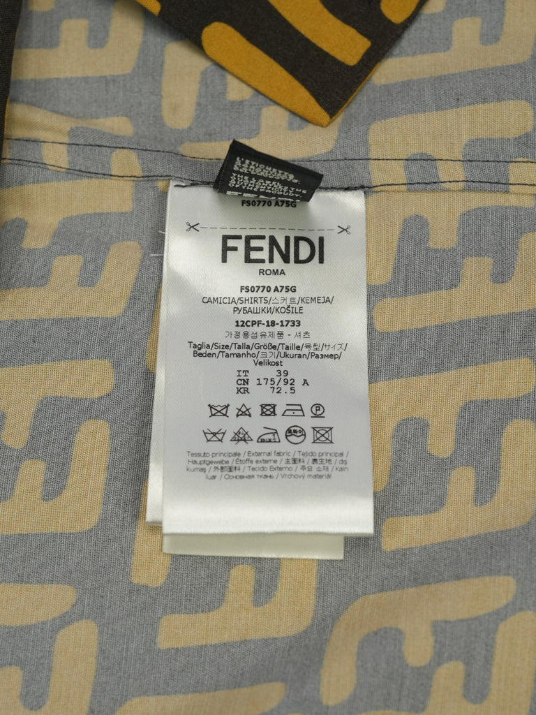 Fendi Zucca FF Logo Printed Shirt Brown