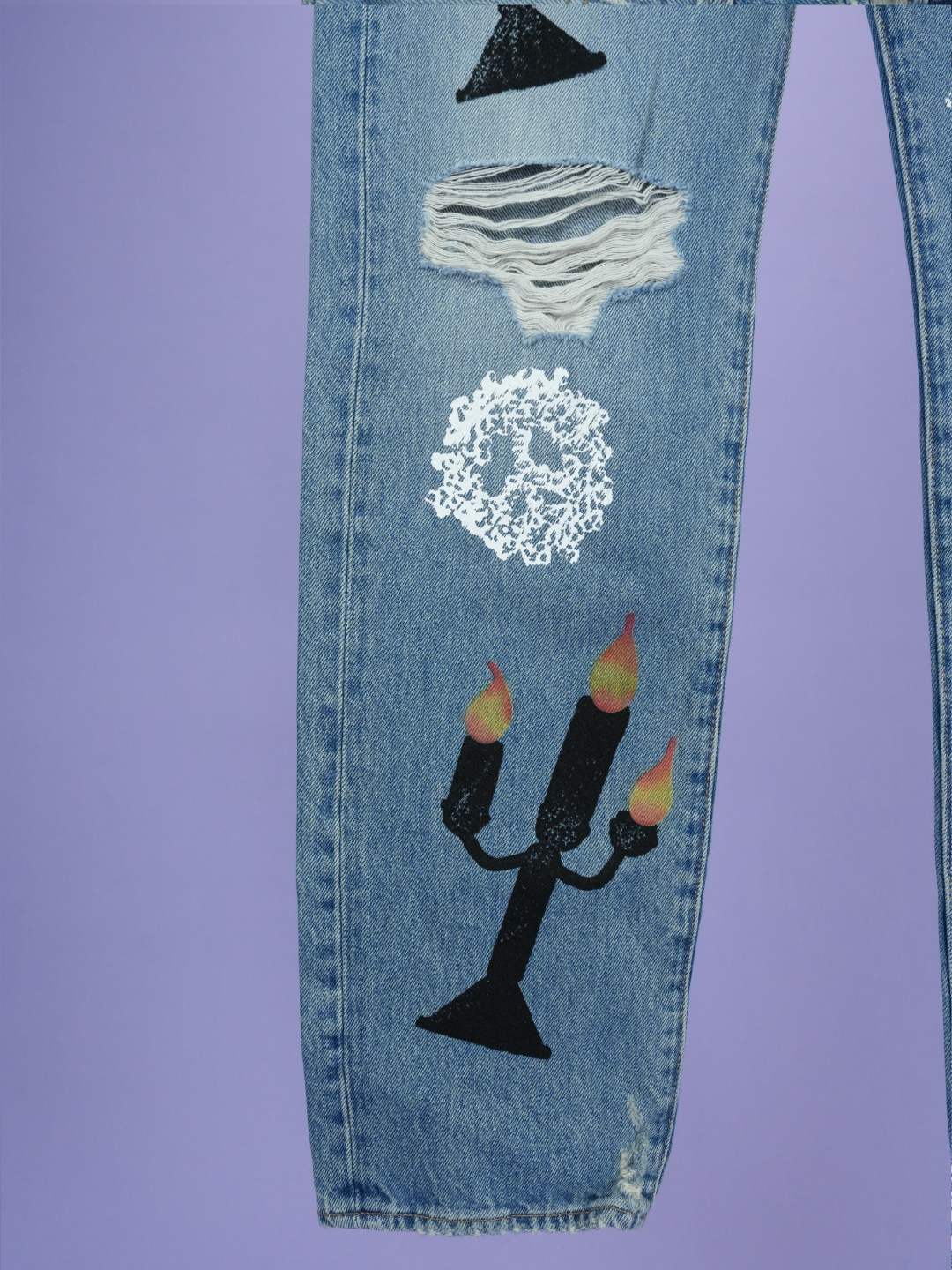 Denim Tears / Virgil Abloh "Message in a Tear" Printed Jeans Blue