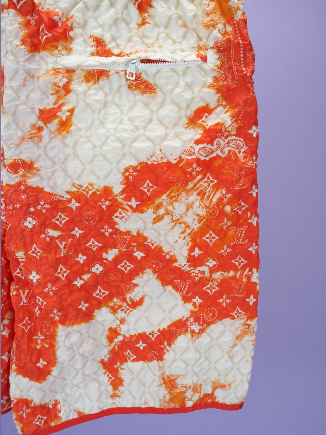 Louis Vuitton	Monogram Bandana Nylon Tracksuit Shorts Orange/White