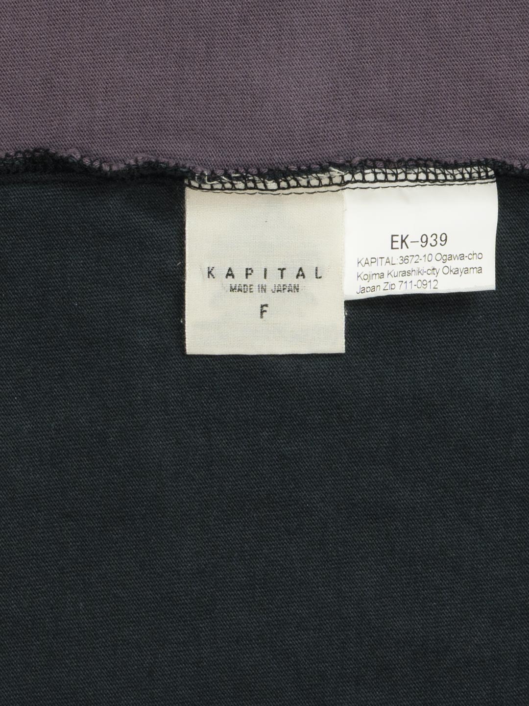 Kapital 2 Tone Skeleton T-Shirt Black/Purple