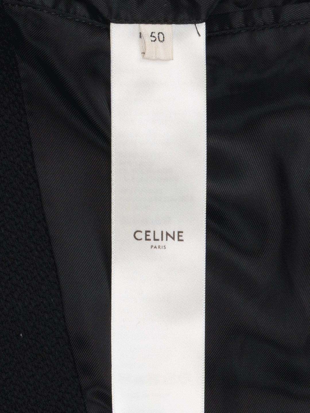 Celine Teddy Jacket In Armored Wool Black