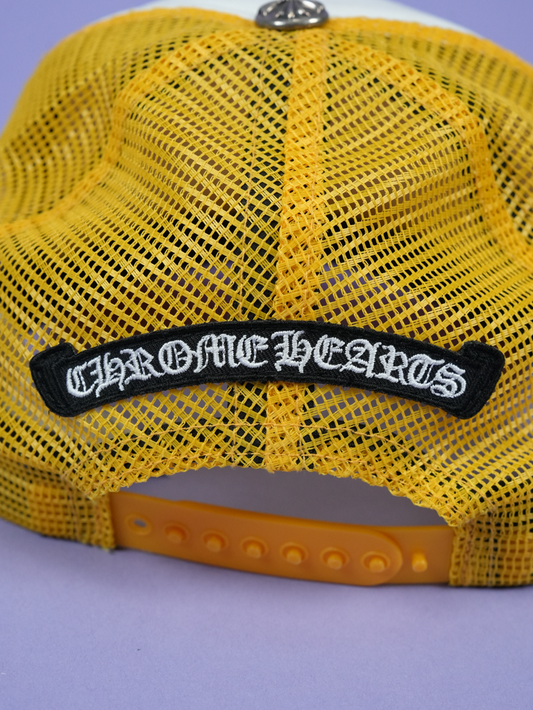 Chrome Hearts Triple Cross Hollywood Trucker Hat Yellow