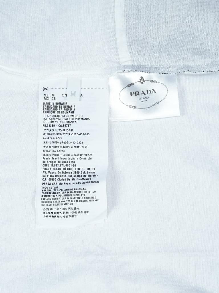 Prada Panelled Pouch T-Shirt White