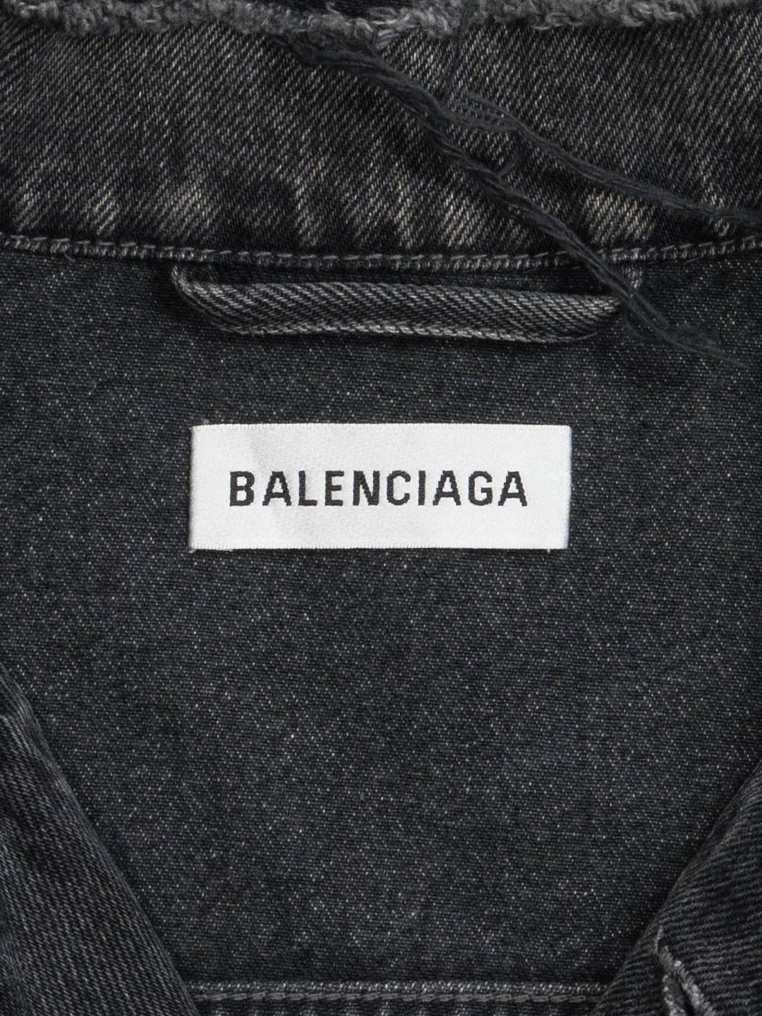 Balenciaga Back Logo Denim Jacket Black/Red