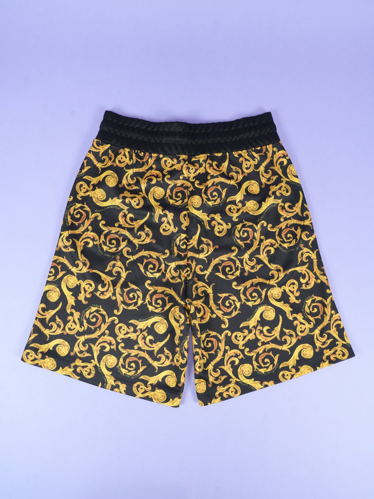 Versace Baroque Print Knee Length Shorts Black