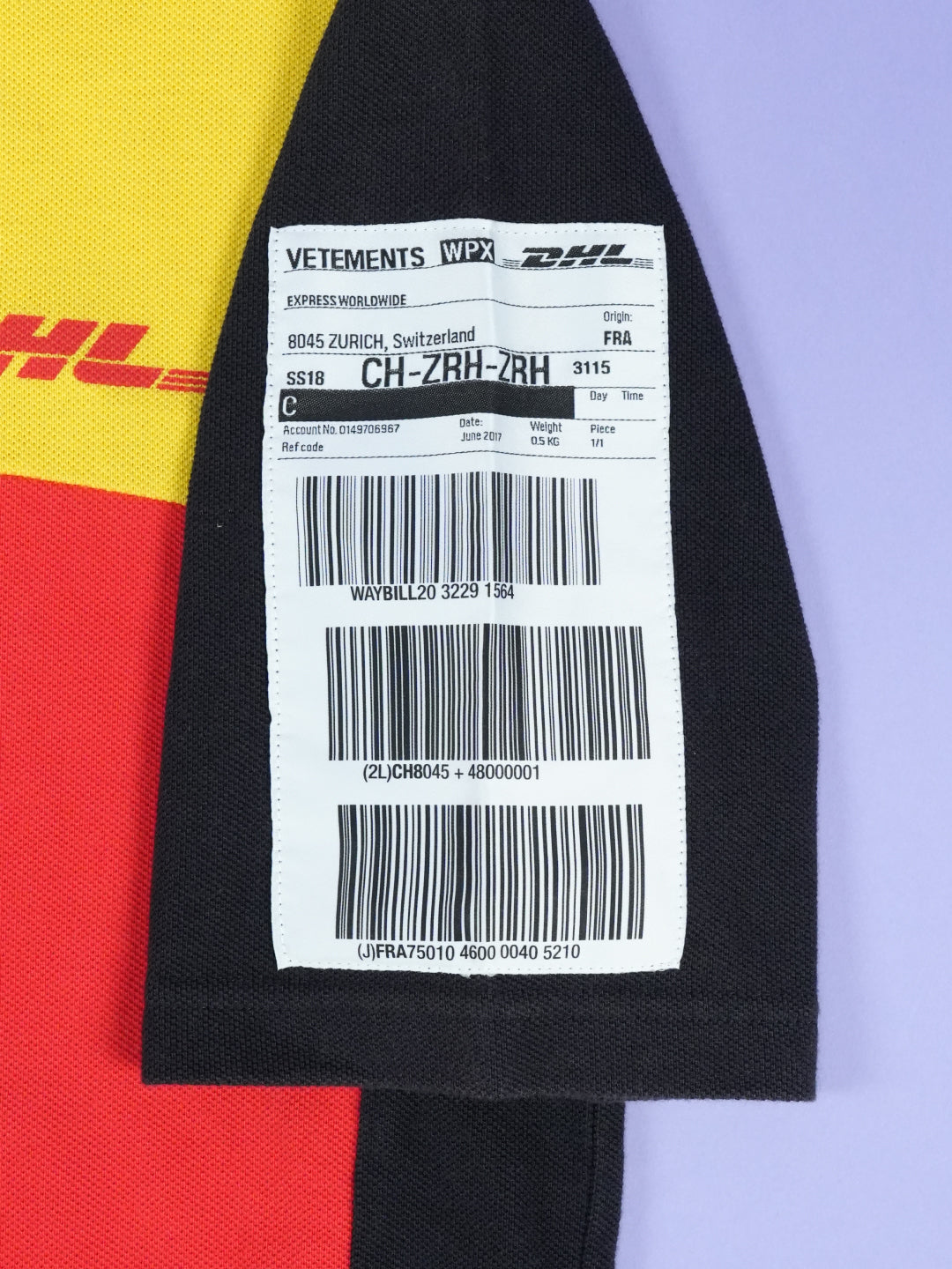 Vetement / DHL Appliquéd Cotton Piqué Polo Shirt Yellow