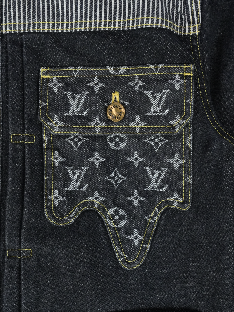 Louis Vuitton / Nigo Monogram Crazy Denim Workwear Jacket Black