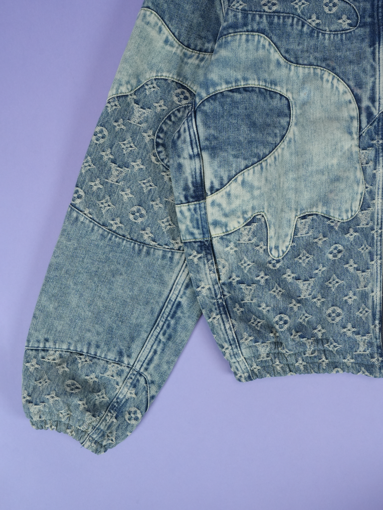 Louis Vuitton / Nigo Monogram Patchwork Denim Hoodie Indigo