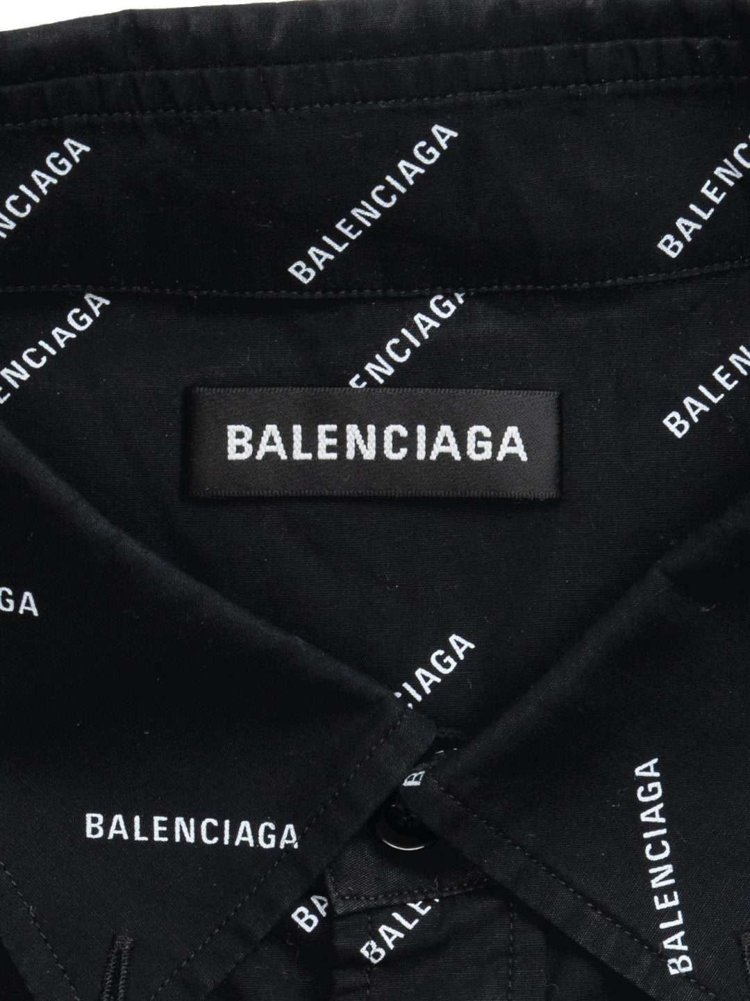 Balenciaga All Over Logo Shirt Black