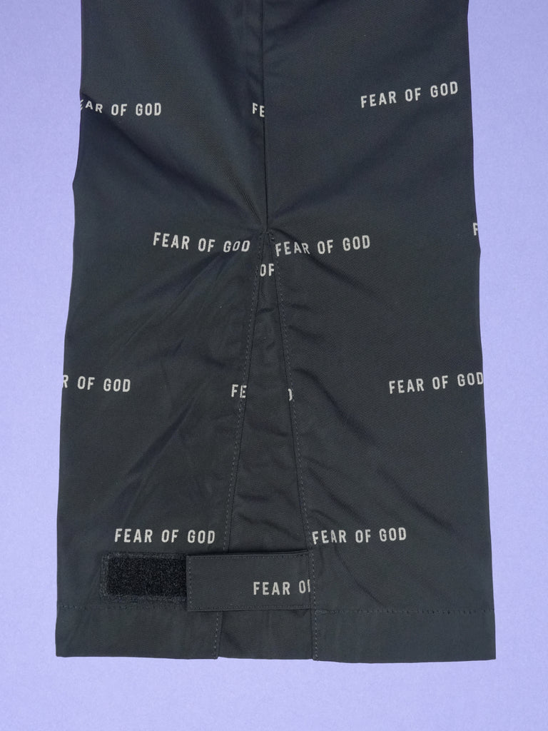 Fear of God All Over Print Baggy Nylon Pants Black