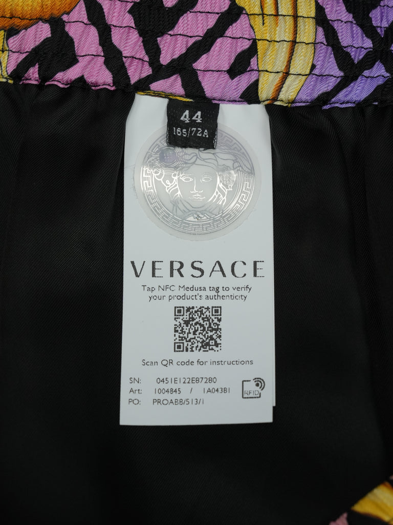 Fendi / Versace Fendace Baroque Silk Shorts Gold/Multi