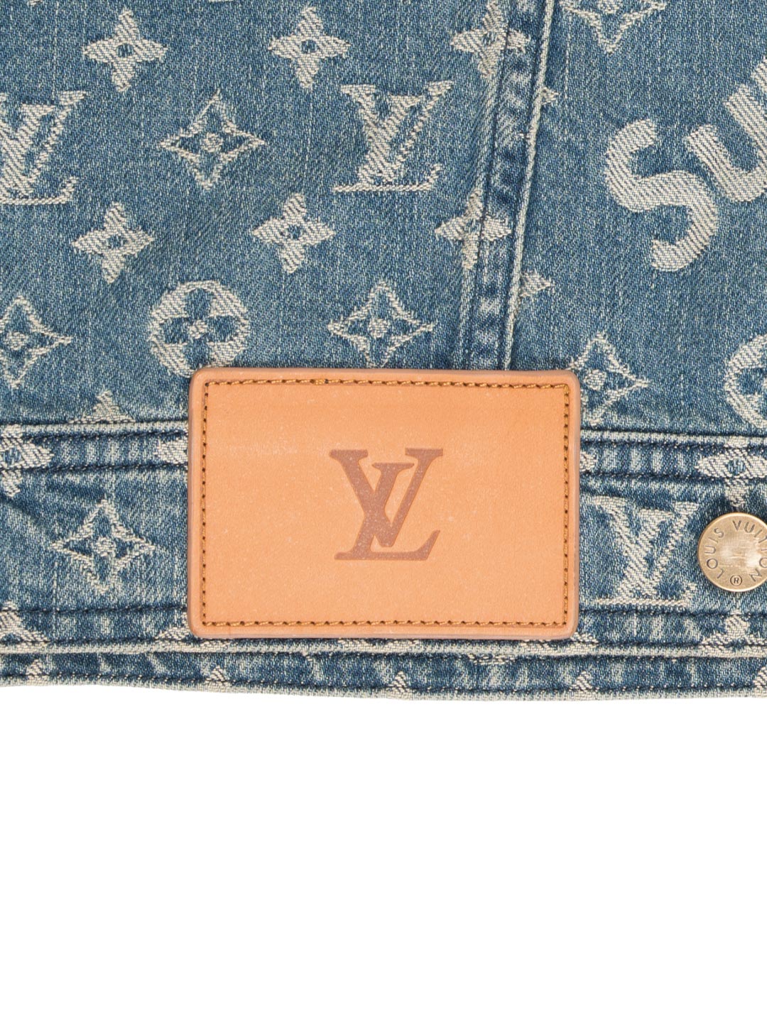 Louis Vuitton / Supreme Jacquard Denim Trucker Jacket Blue