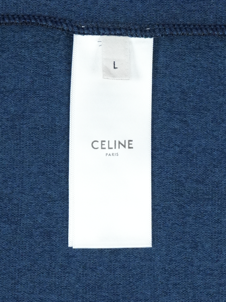 Celine Triomphe Tracksuit Jacket in Velvet Jersey Navy