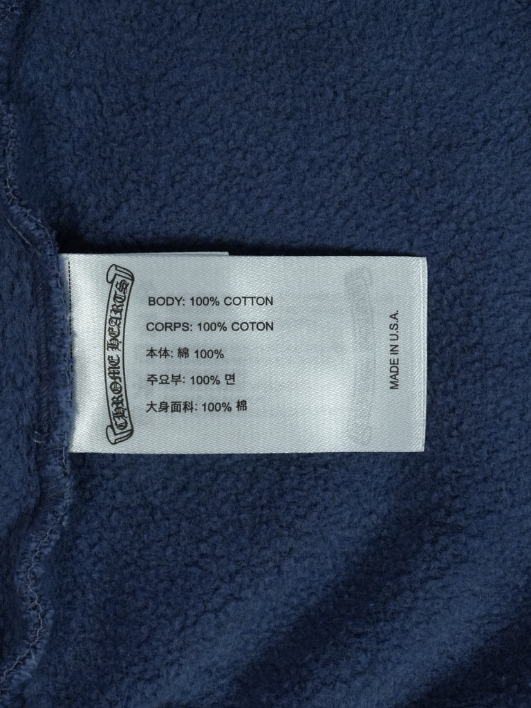 Chrome Hearts / Drake Certified Chrome Hand Dyed Hoodie (Miami Exclusive) Washed Blue